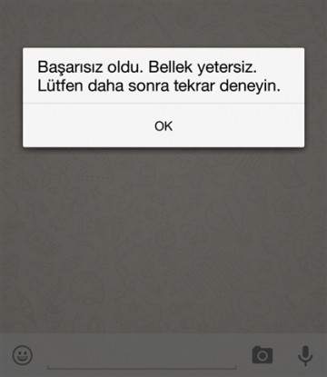 Whatsapp kullanıcılarının karşılaştığı o hata.