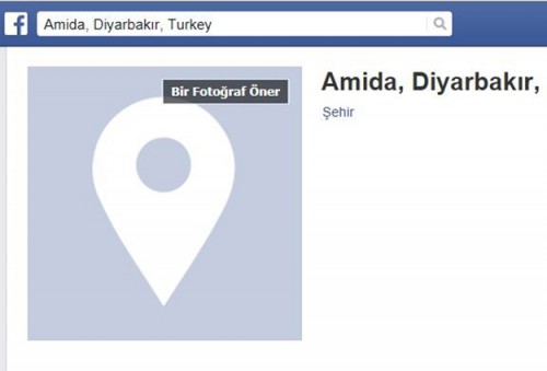 Facebook, Diyarbakır şehrinin adını değiştirdi.