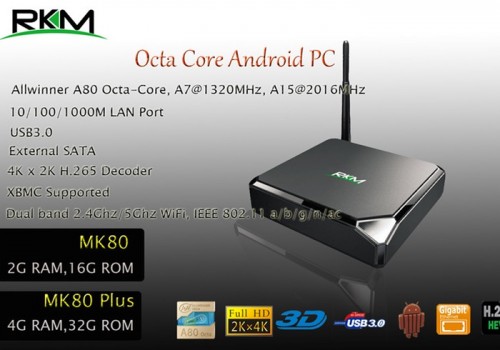 Allwinner A80 CPU ile Rikomagic MK80 TV Box Ve Amlogic S812’nin Örtüsü Kalktı