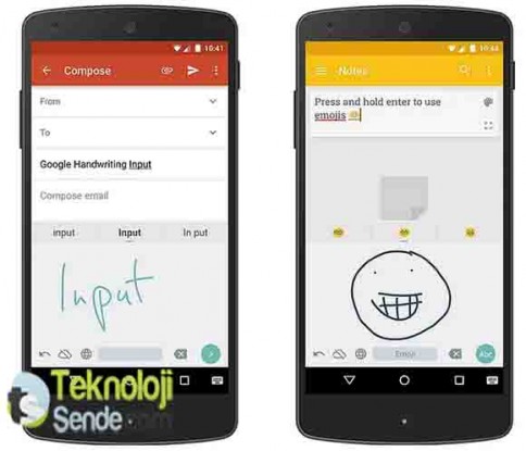 Google'ın bugün Google play store'da yayınladığı yeni uygulama Handwriting Input indirmeye hazır bir program, Android 4.0.3 Akıllı telefon ve tabletler ile çalışabilir, Handwriting Input uygulamasına yazabilir klavye desteği gelmesi ile eğlenceli bir uygulama oldu.