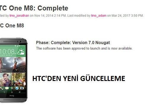 HTC One (M8), T-Mobile’da Android 7.0 Nougat güncellemesi yapıyor