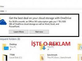 Microsoft Windows 10’un Dosya Gezginine OneDrive Reklamları Koydu